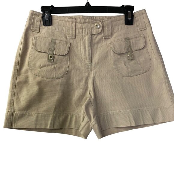 B MOSS‎ KHAKI stretch SHORTS SIZE 4 - Picture 4 of 4